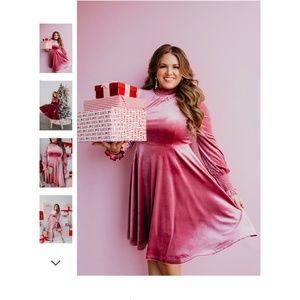 New Pink Desert Turtle Neck Dress